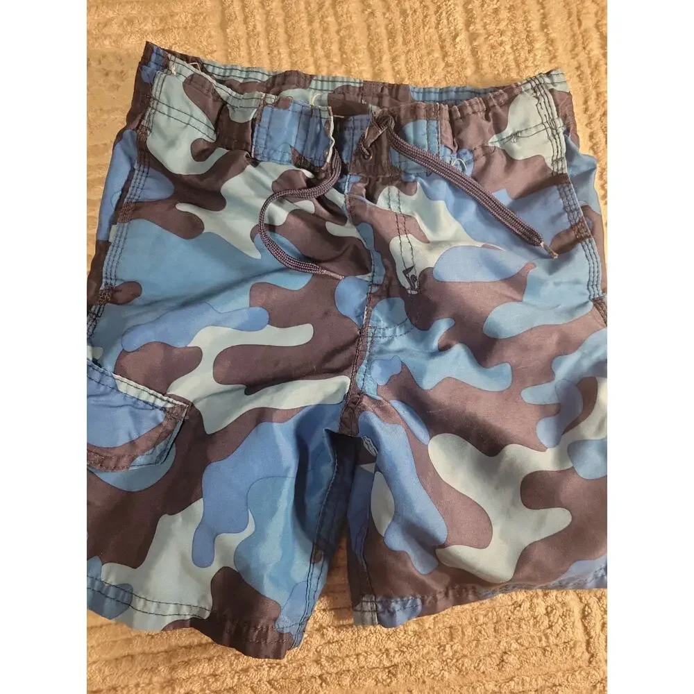 Kanu Surf Boys Quick Dry UPF 50+ Beach Swim Trunks Navy Camo Size 8 Small
